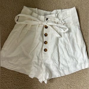 White button shorts